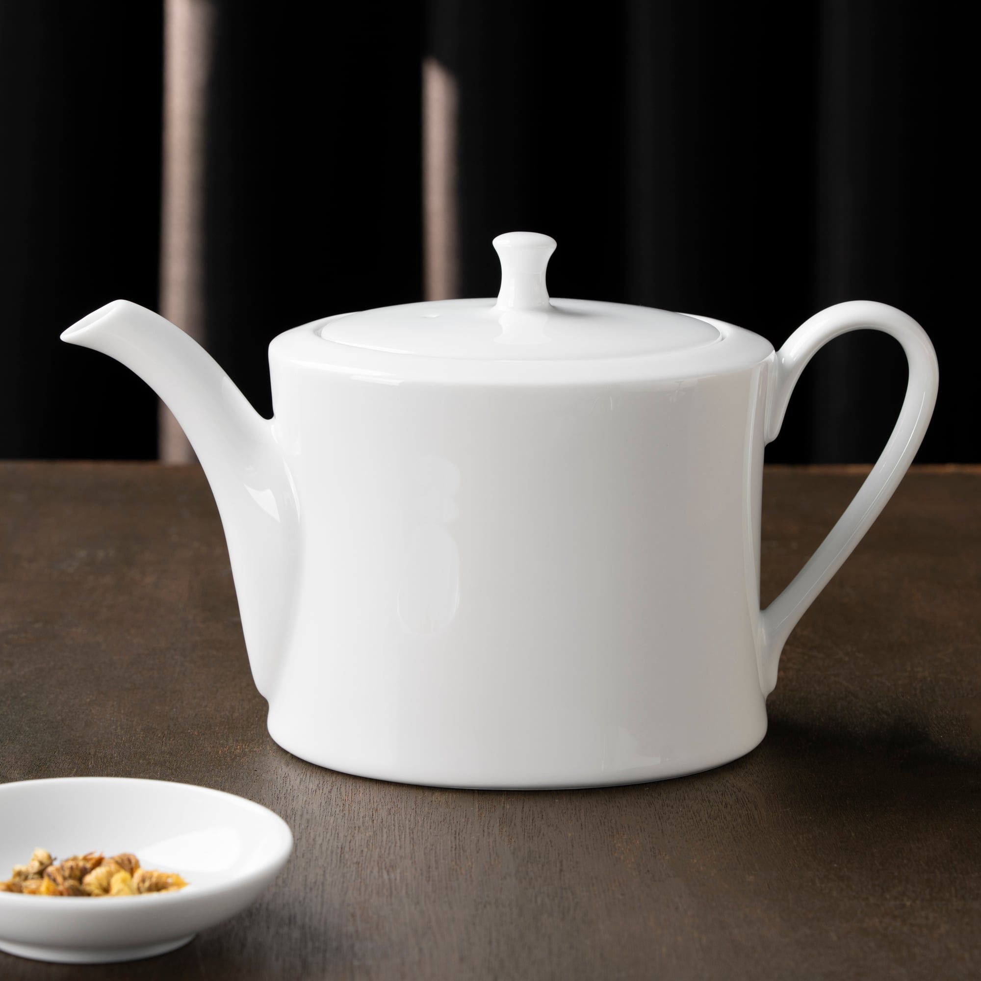  Bộ ấm chén uống trà (ấm 1.075ml, chén loe 200ml) 13 món sứ trắng | Art Stage 1609L - T014L 