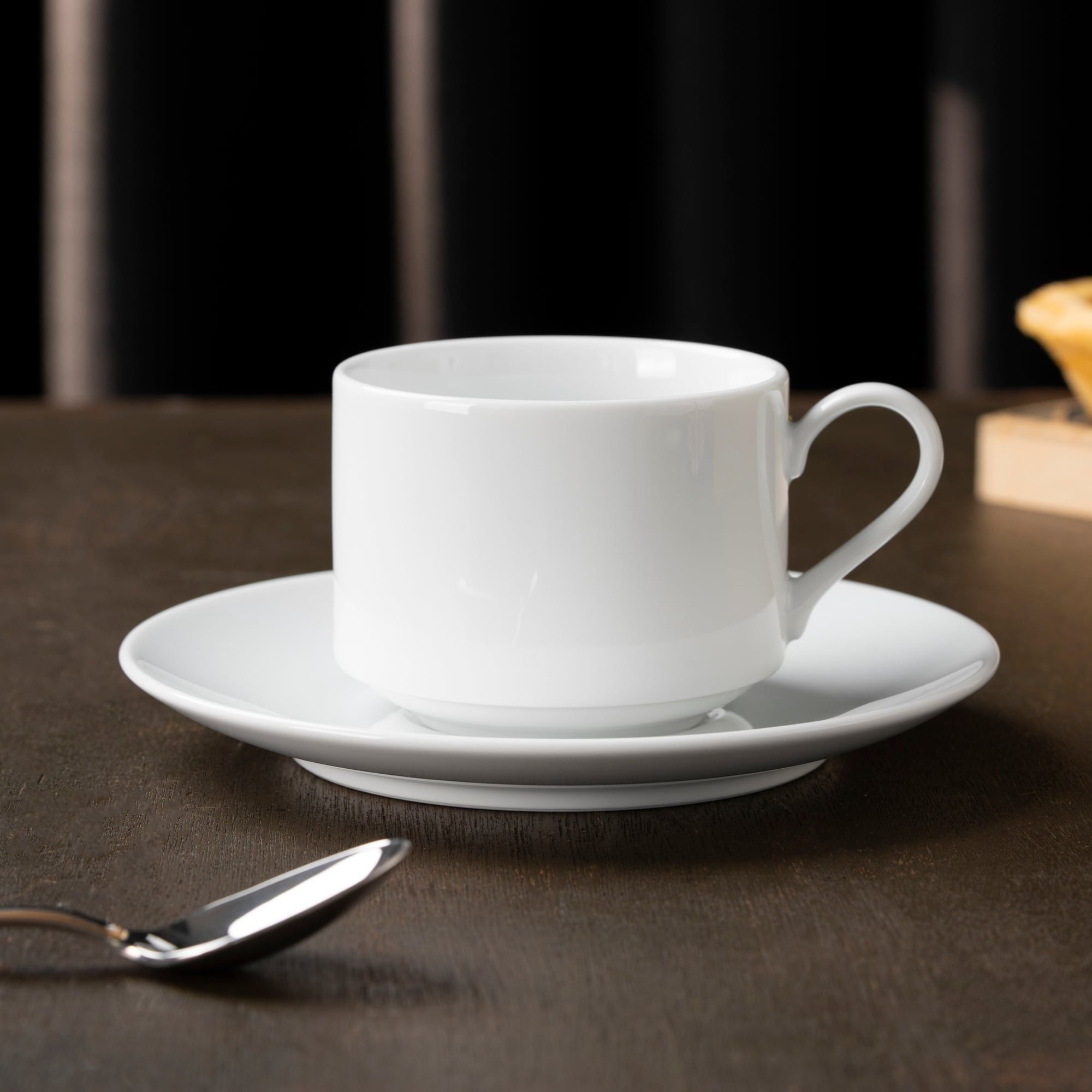  Chén trà (tách trà) Stackable 215ml kèm đĩa lót sứ trắng | Art Stage 1609L - T91166 