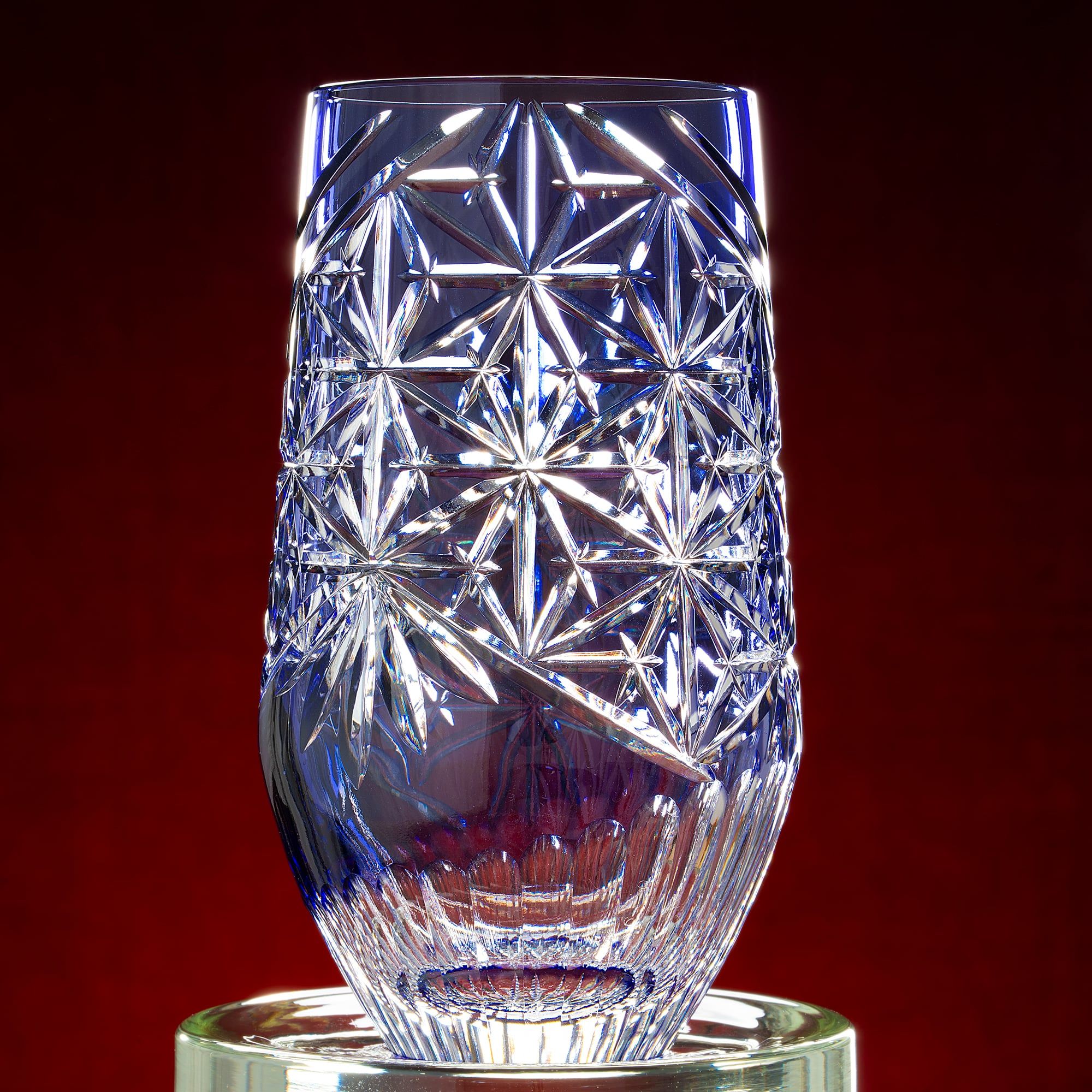  Ly pha lê tumbler Edo Kiriko "Hemp Leaf" dung tích 380ml màu tím | Kagami Crystal T777 - 3028-CMP 
