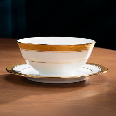  Bộ bát đĩa ăn châu Á cơ bản 22 món (cho 6 người) sứ trắng | Crestwood Gold 4167L - D022AB 