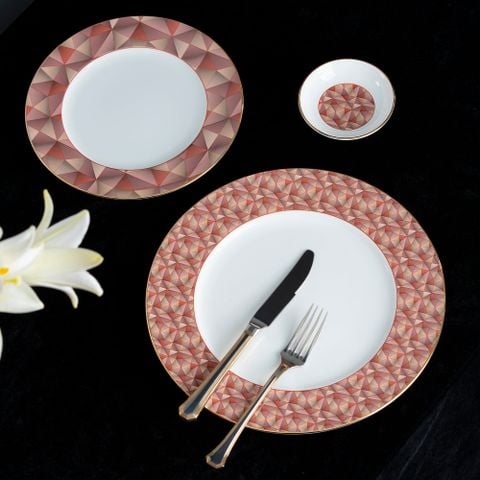  Bộ đĩa ăn kiểu Âu 22 món (cho 6 người) sứ xương | Splendid Umber 4970L - D024AP 