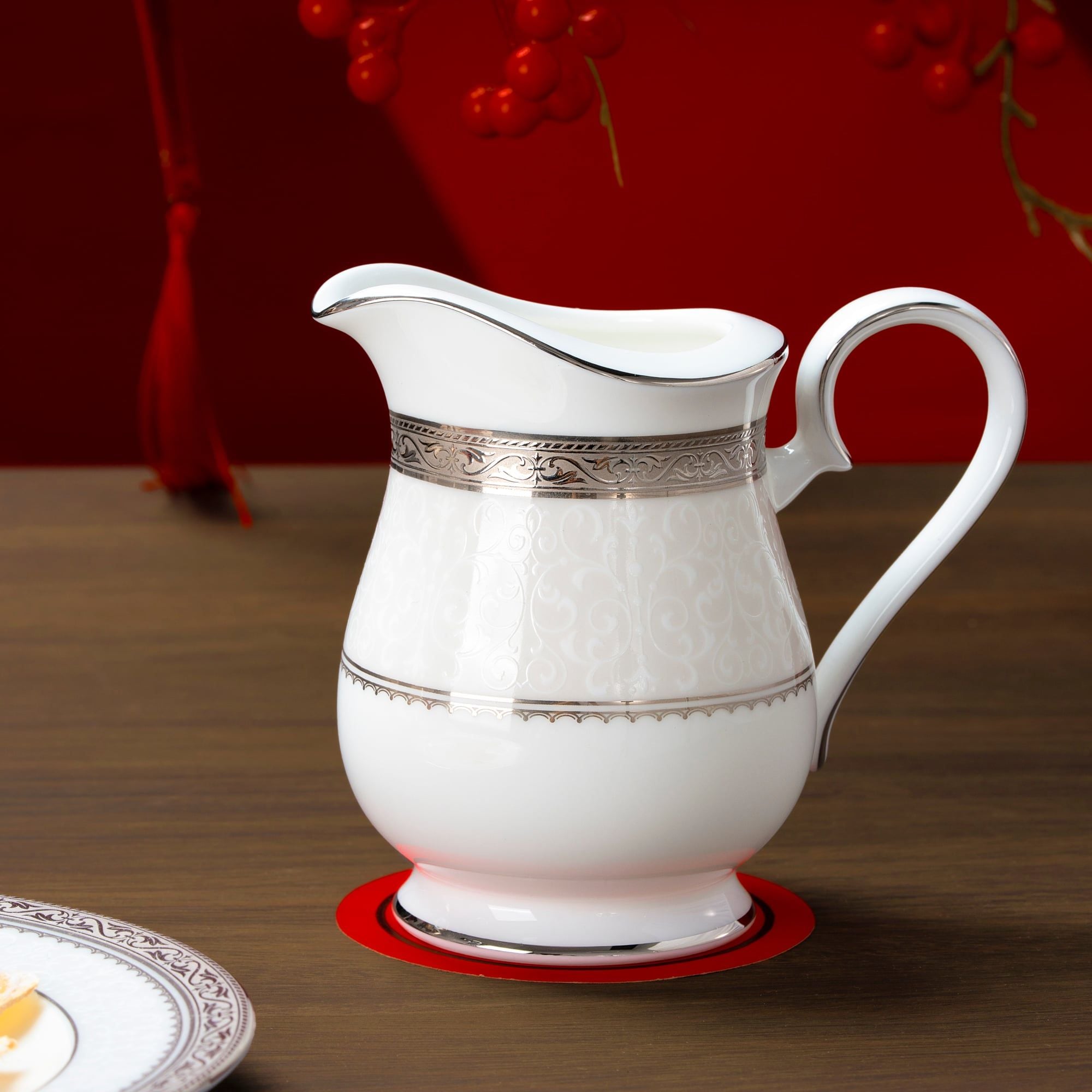  Bộ ấm chén uống trà (ấm 1.300ml, chén 230ml) 15 món sứ xương | Odessa Platinum 4875L - T017A 