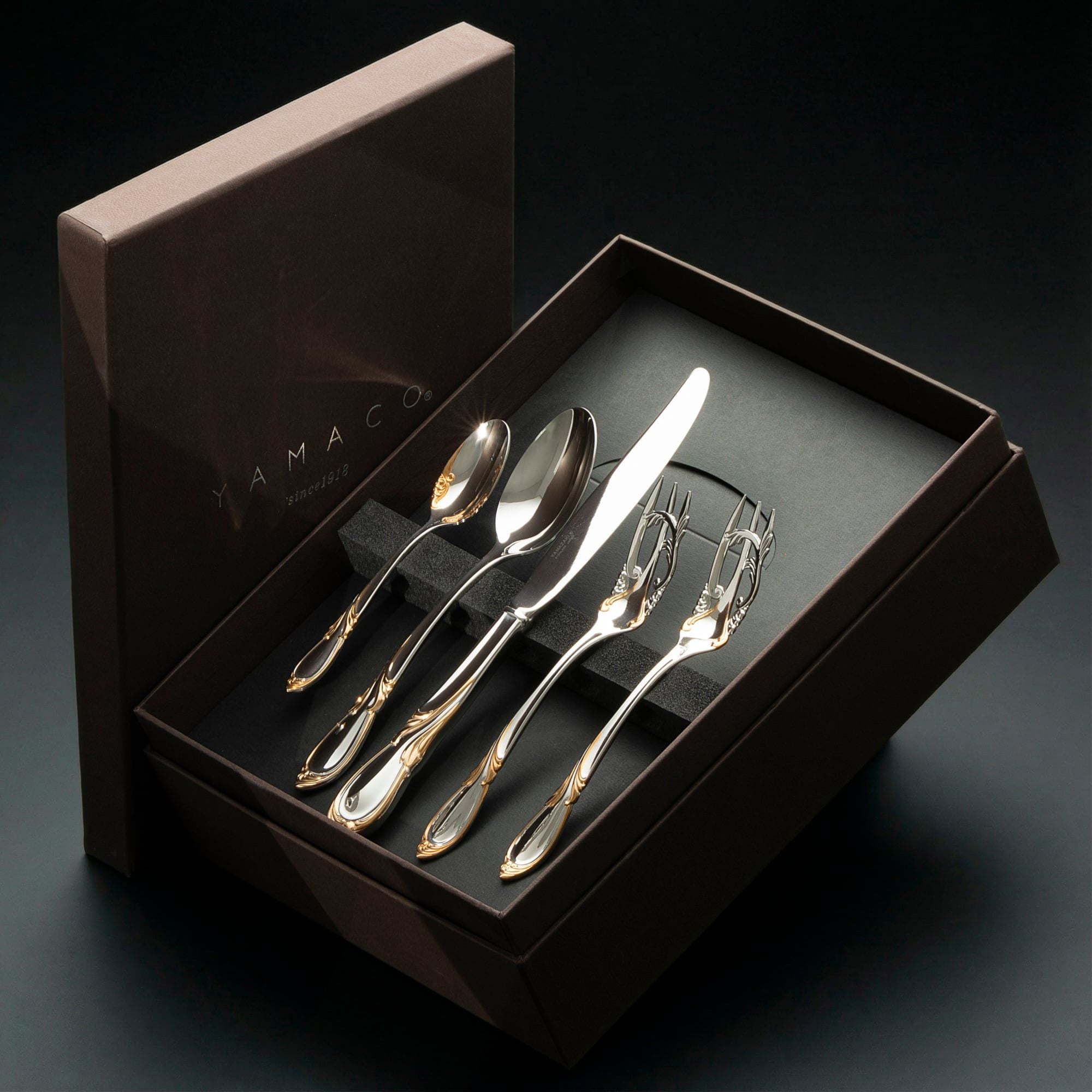 Bộ dao muỗng nĩa (dao thìa dĩa) 25 món mạ vàng dành cho 5 người | Yamazaki Cache G/A YCAAS-25 