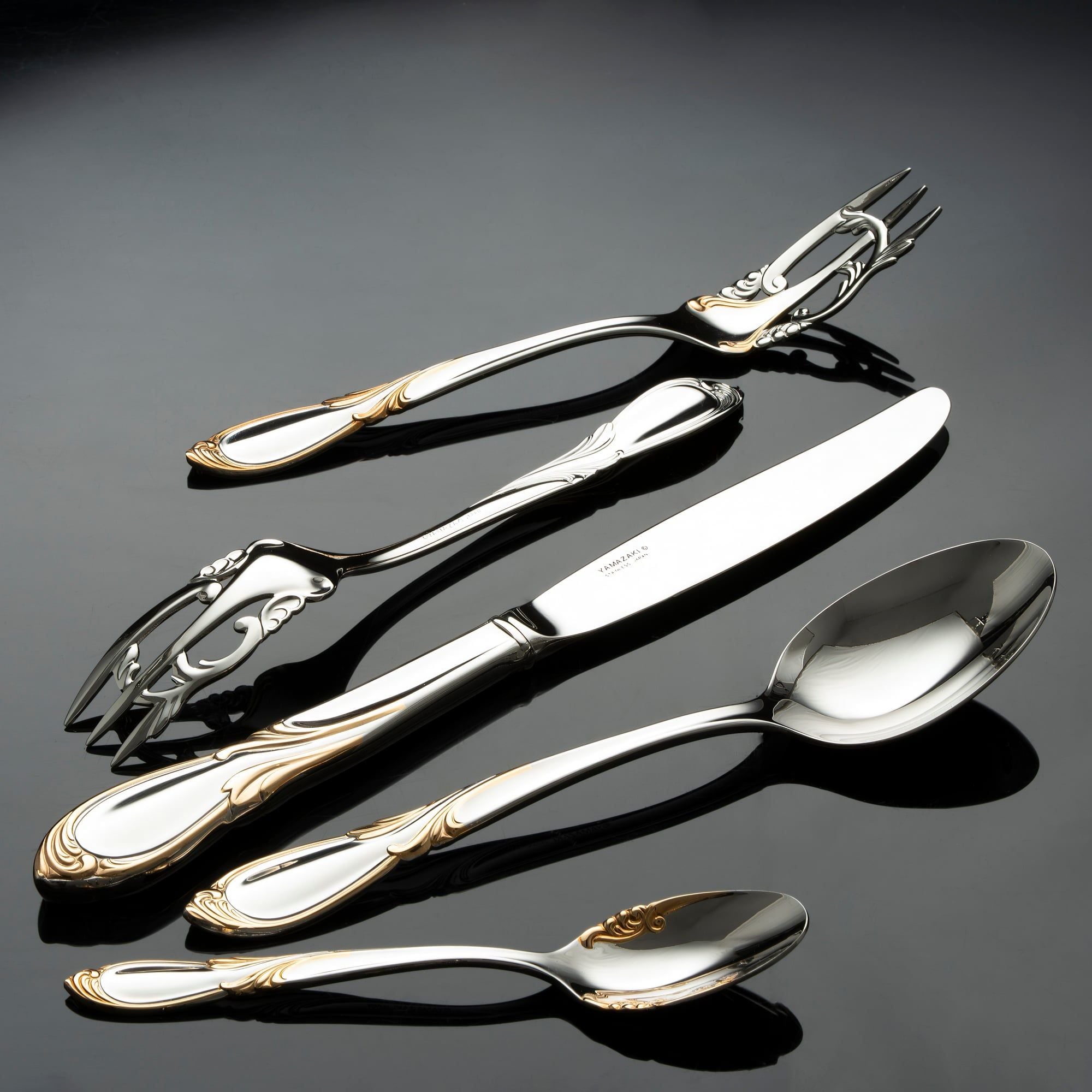  Bộ dao muỗng nĩa (dao thìa dĩa) 25 món mạ vàng dành cho 5 người | Yamazaki Cache G/A YCAAS-25 