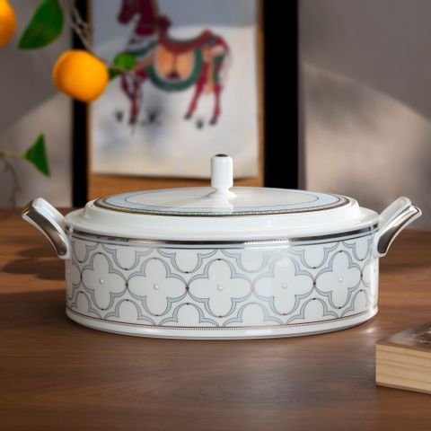  Bộ đĩa ăn kiểu Âu 22 món (cho 6 người) sứ xương | Trefolio Platinum 4957L - D024AP 