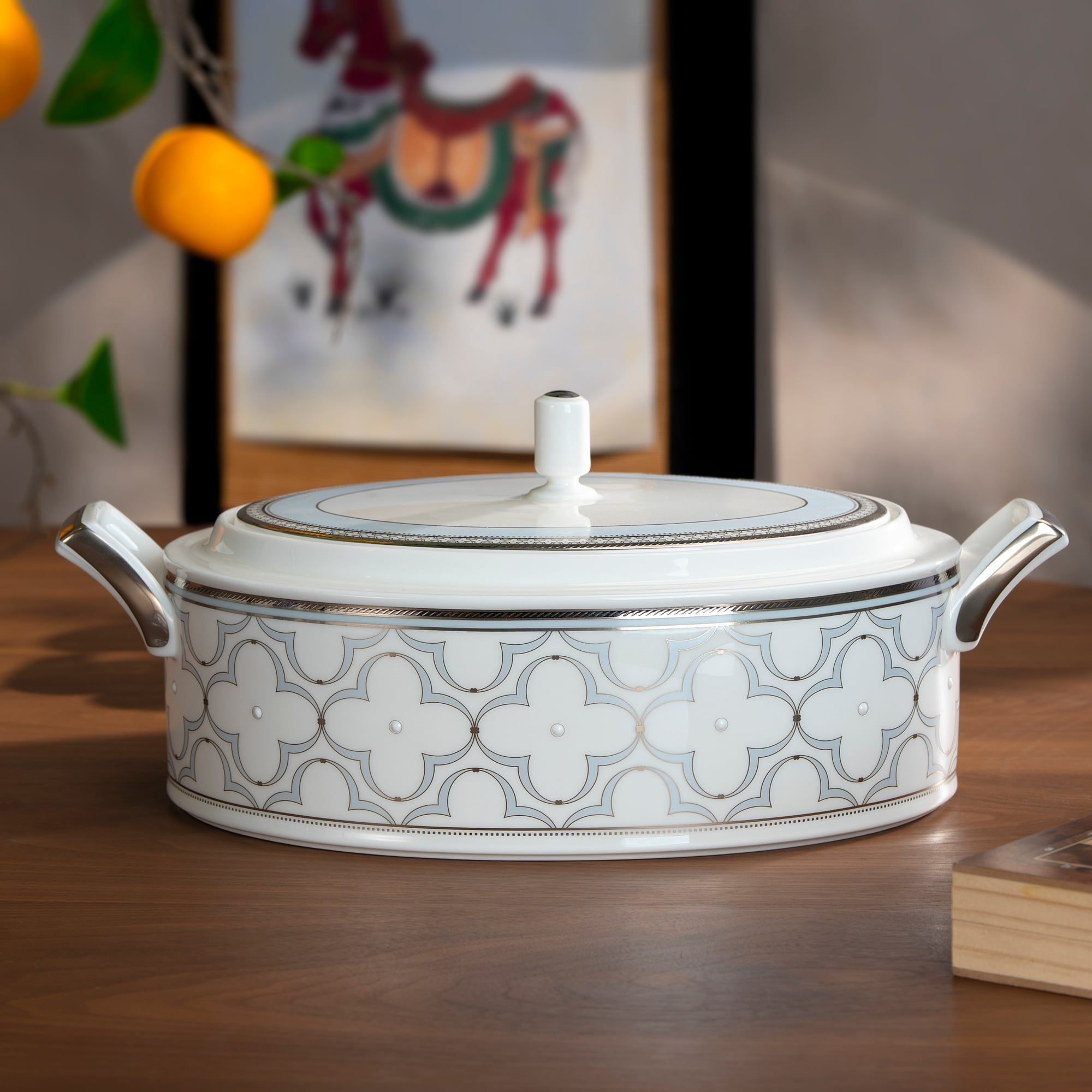  Bộ đĩa ăn kiểu Âu 22 món (cho 6 người) sứ xương | Trefolio Platinum 4957L - D024AP 