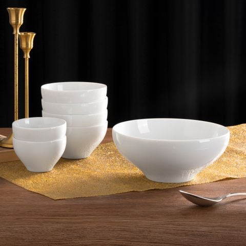  Bát mỳ (tô mỳ) đường kính 19cm dung tích 1.195ml sứ trắng | N4 1628T - 05510T 