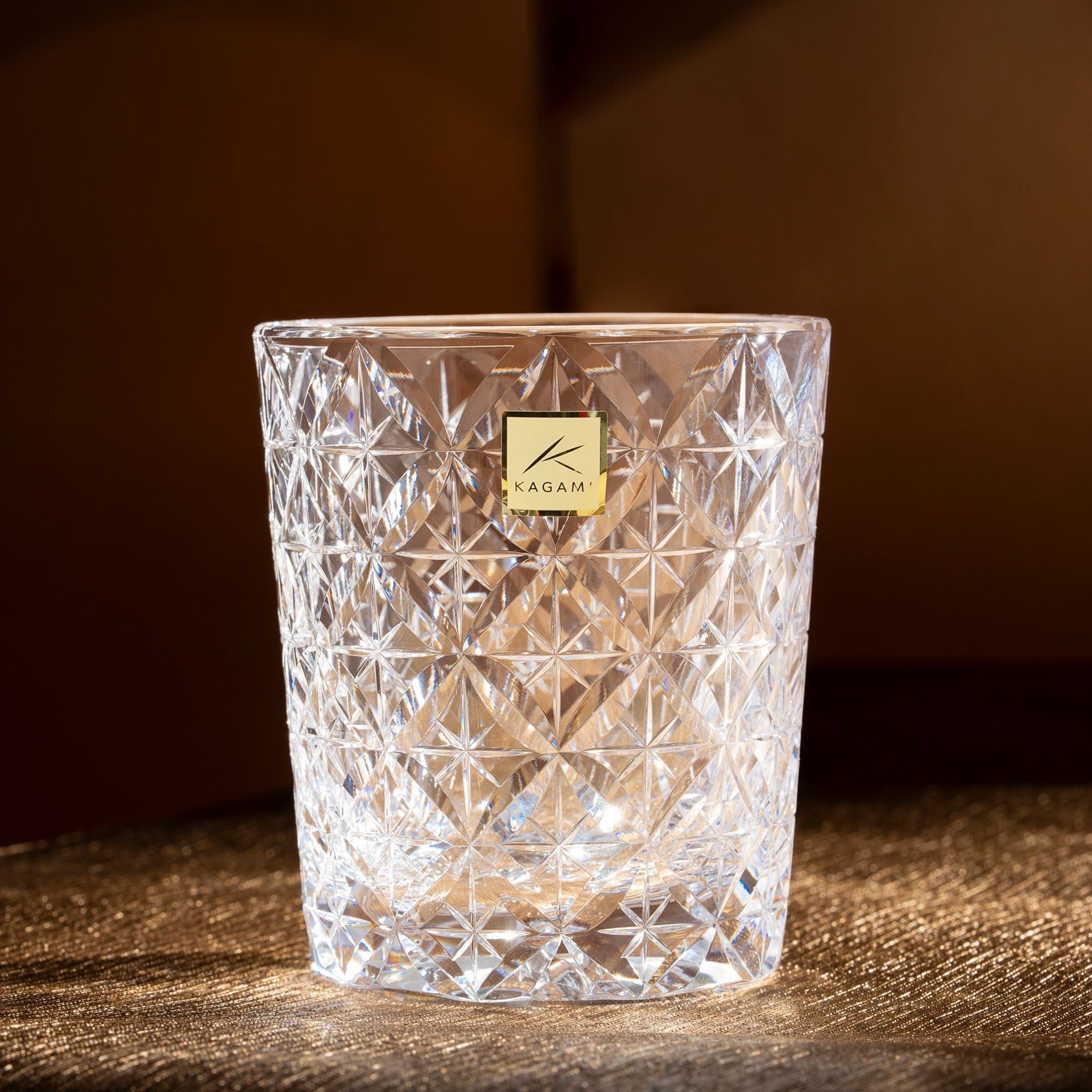  Ly pha lê rock glass họa tiết Edo Kiriko 'Shihou' 250ml được chế tác bởi nghệ nhân Satoshi Nabeya | Kagami Crystal T748 - 2834 