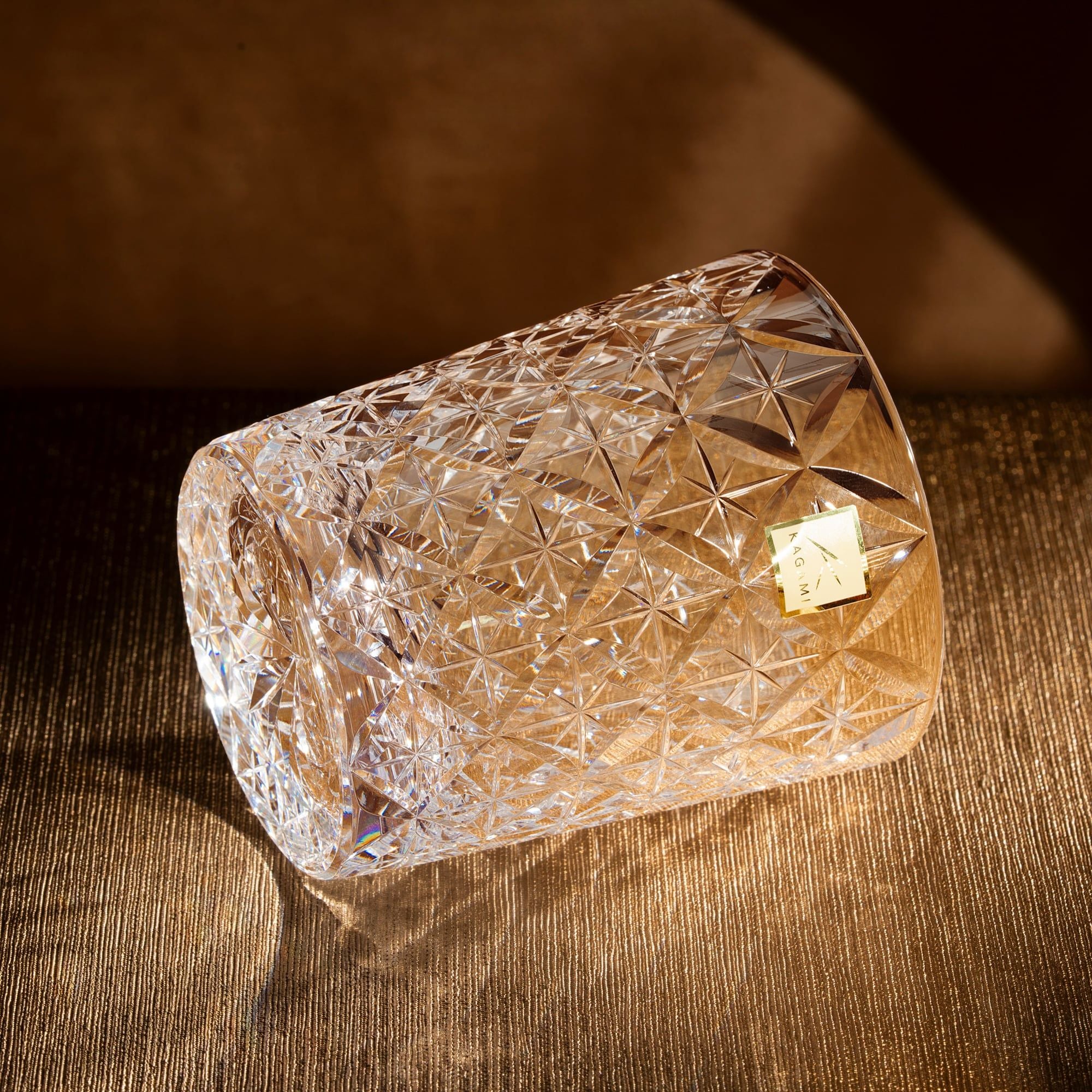  Ly pha lê rock glass họa tiết Edo Kiriko 'Shihou' 250ml được chế tác bởi nghệ nhân Satoshi Nabeya | Kagami Crystal T748 - 2834 