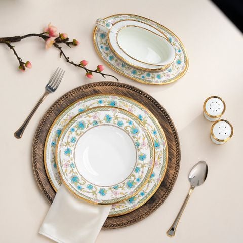  Bộ đĩa ăn kiểu Âu 22 món (cho 6 người) sứ xương Nhật Bản | Yoshino 9983J - D024AK 