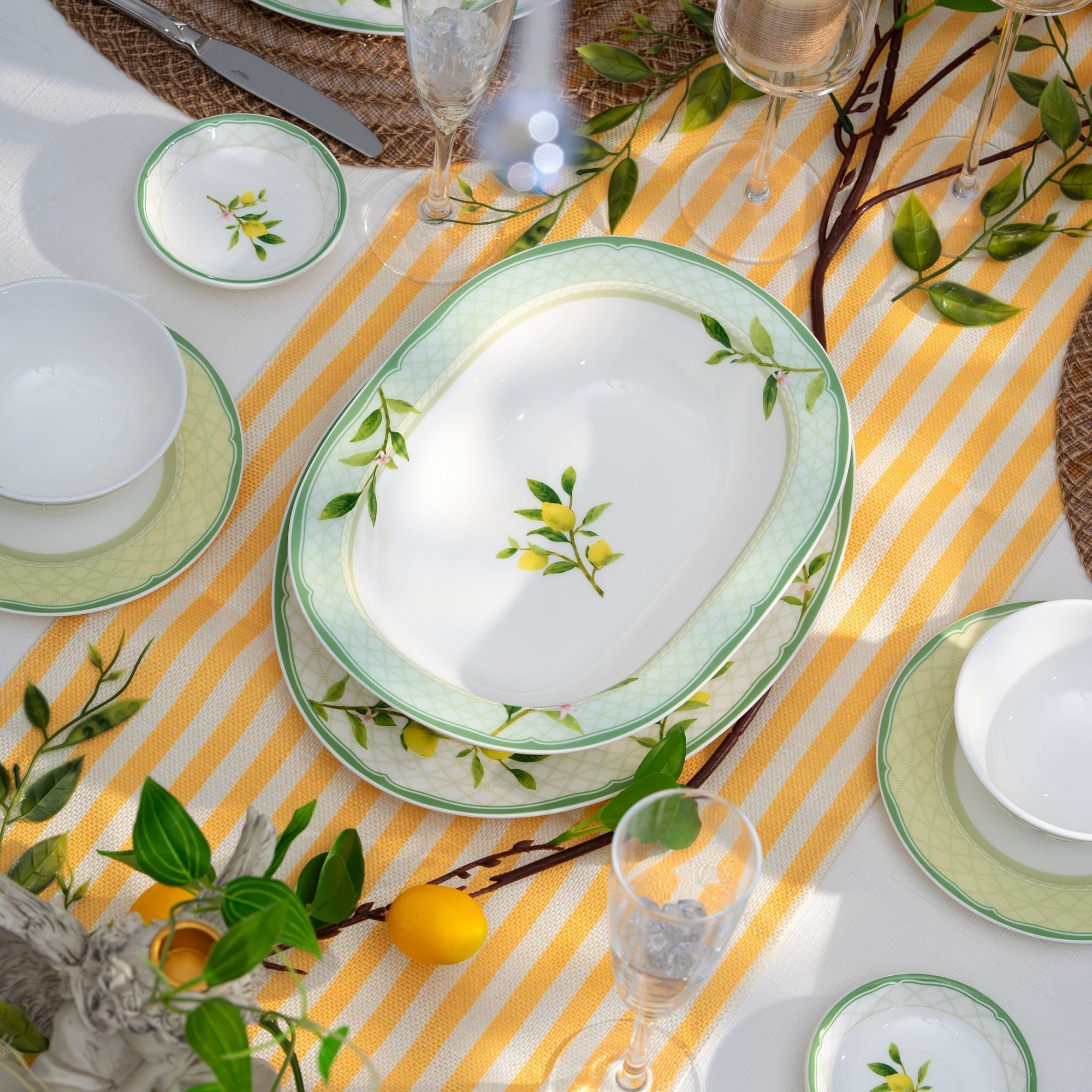  Bộ bát đĩa ăn châu Á cơ bản 22 món (cho 6 người) sứ xương | Sorrento Breeze 4990L - D022AB 