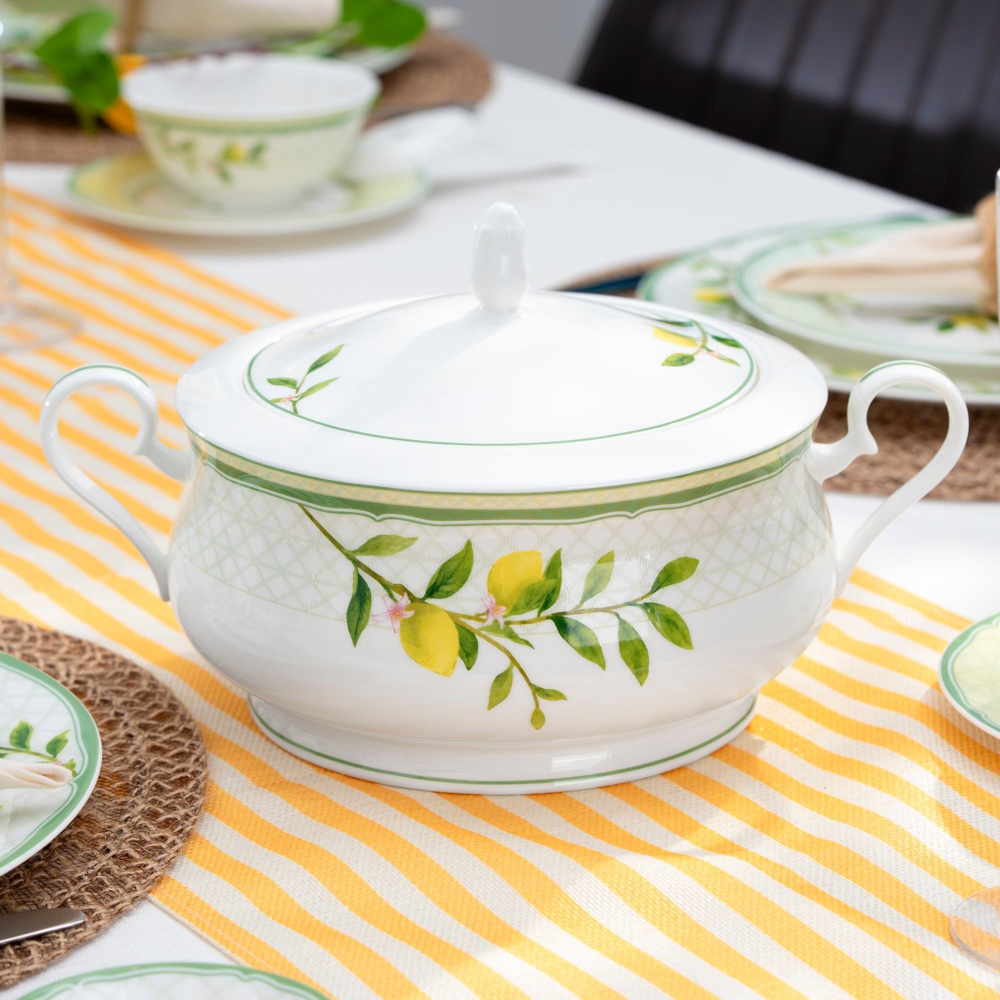  Bộ đĩa ăn kiểu Âu 22 món (cho 6 người) sứ xương | Sorrento Breeze 4990L - D024AN 
