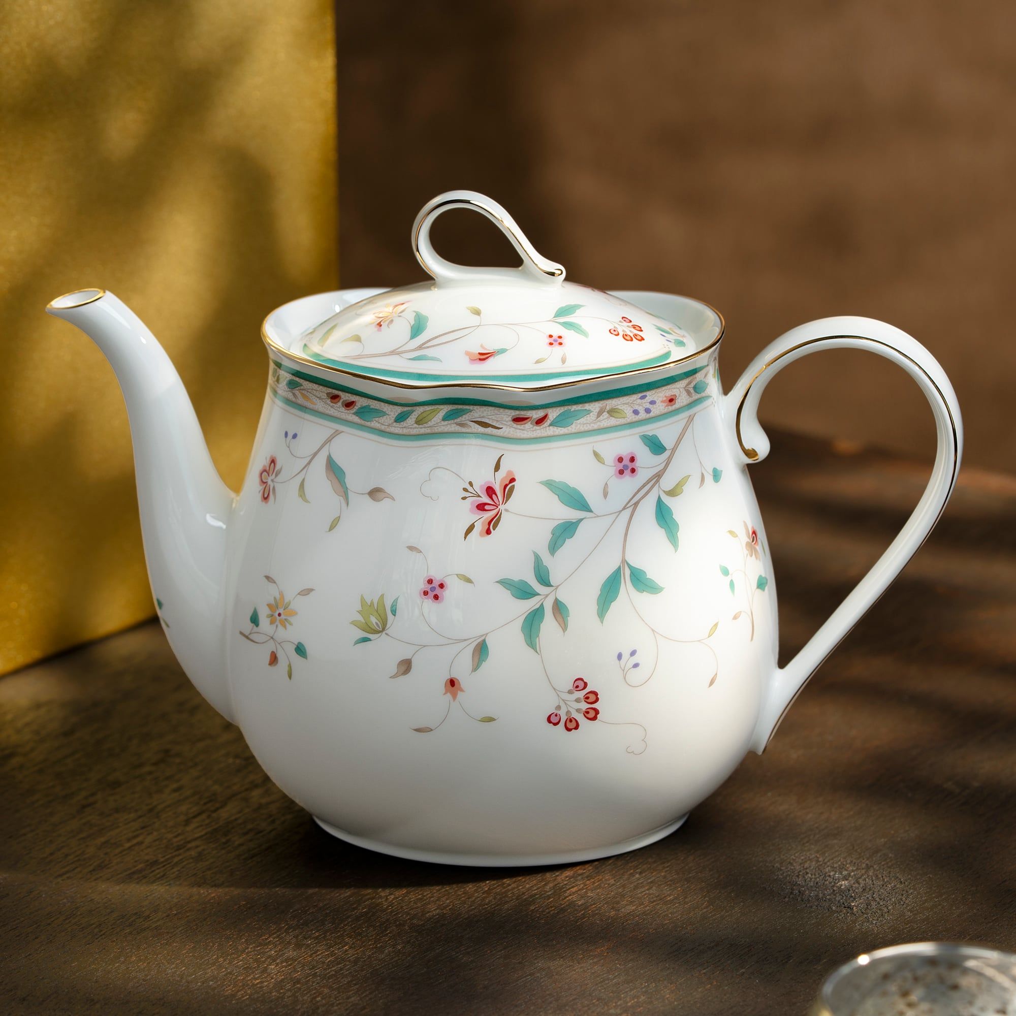  Bộ ấm chén uống trà (ấm 960ml, chén 180ml) 15 món sứ xương | Hana Sarasa 4409L - T017L 