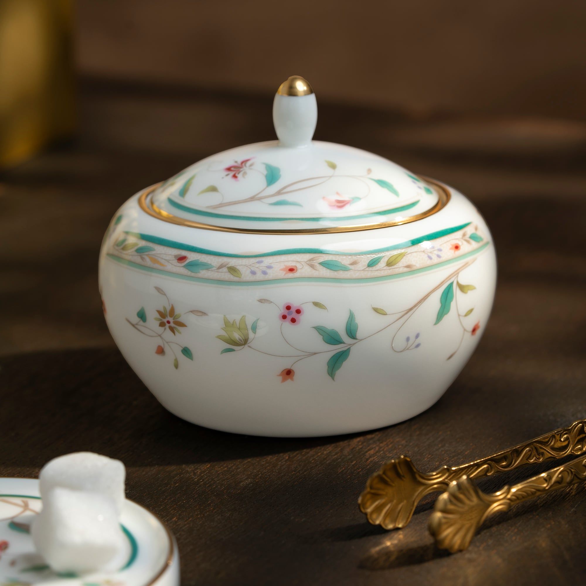  Bộ ấm chén uống trà (ấm 960ml, chén 180ml) 15 món sứ xương | Hana Sarasa 4409L - T017L 