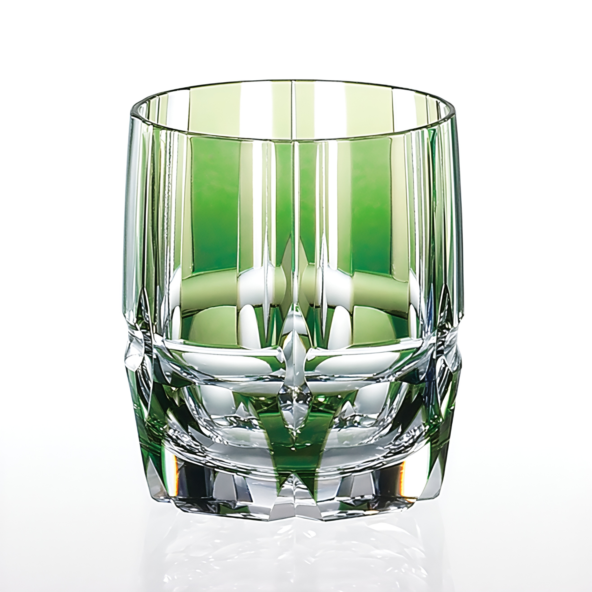  Ly pha lê rock glass Edo Kiriko 'Bamboo Zen' 250ml màu xanh lá | Kagami Crystal T117 - 1908-CGR 