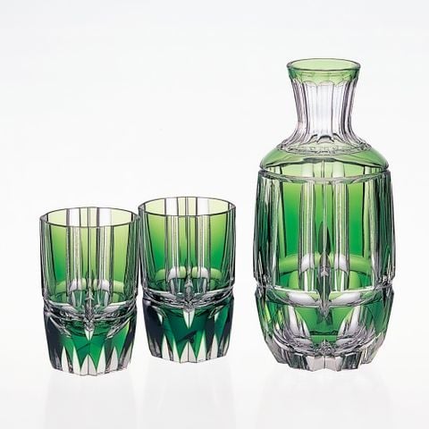  Bộ bình pha lê & ly rượu sake Edo Kiriko 