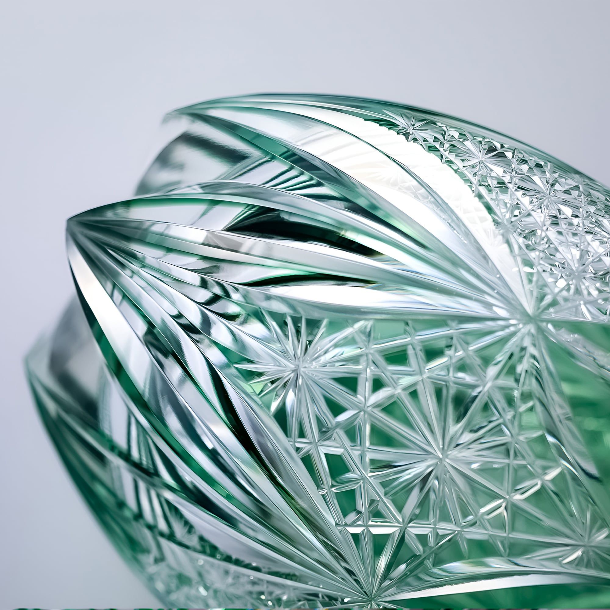  Ly pha lê rock glass họa tiết Edo Kiriko 'Subaru' 320ml màu xanh lá được chế tác bởi nghệ nhân Tatsuya Nemoto | Kagami Crystal T428 - 3006-CGR 