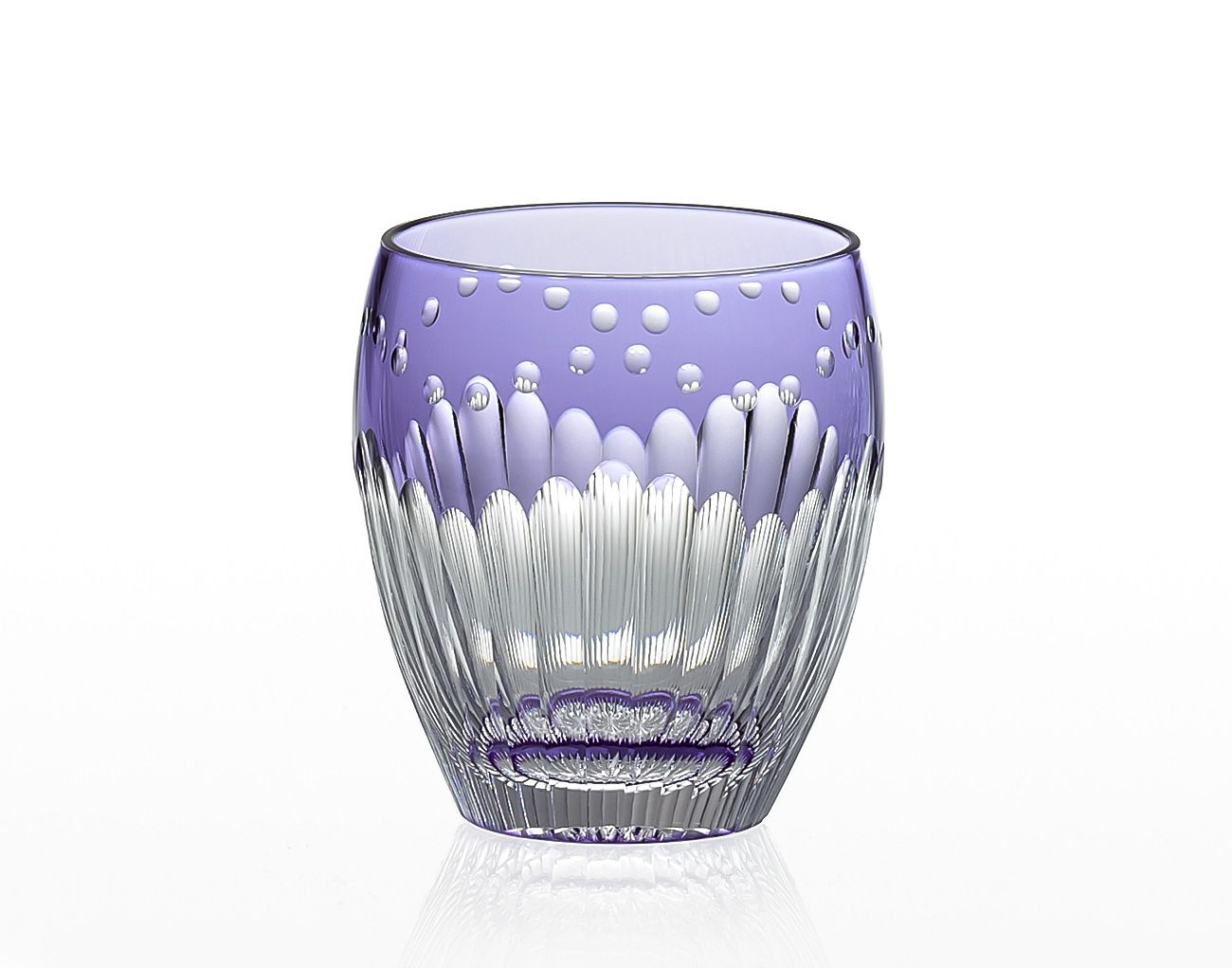  Ly pha lê rock glass Edo Kiriko "Chrysanthemum" 240ml màu tím được chế tác bởi nghệ nhân Satoshi Nabeya | Kagami Crystal T727 - 2685-CMP 