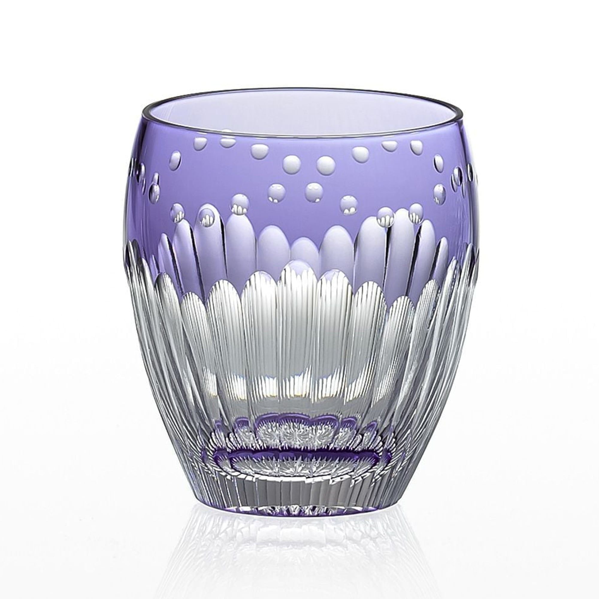  Ly pha lê rock glass Edo Kiriko "Chrysanthemum" 240ml màu tím được chế tác bởi nghệ nhân Satoshi Nabeya | Kagami Crystal T727 - 2685-CMP 