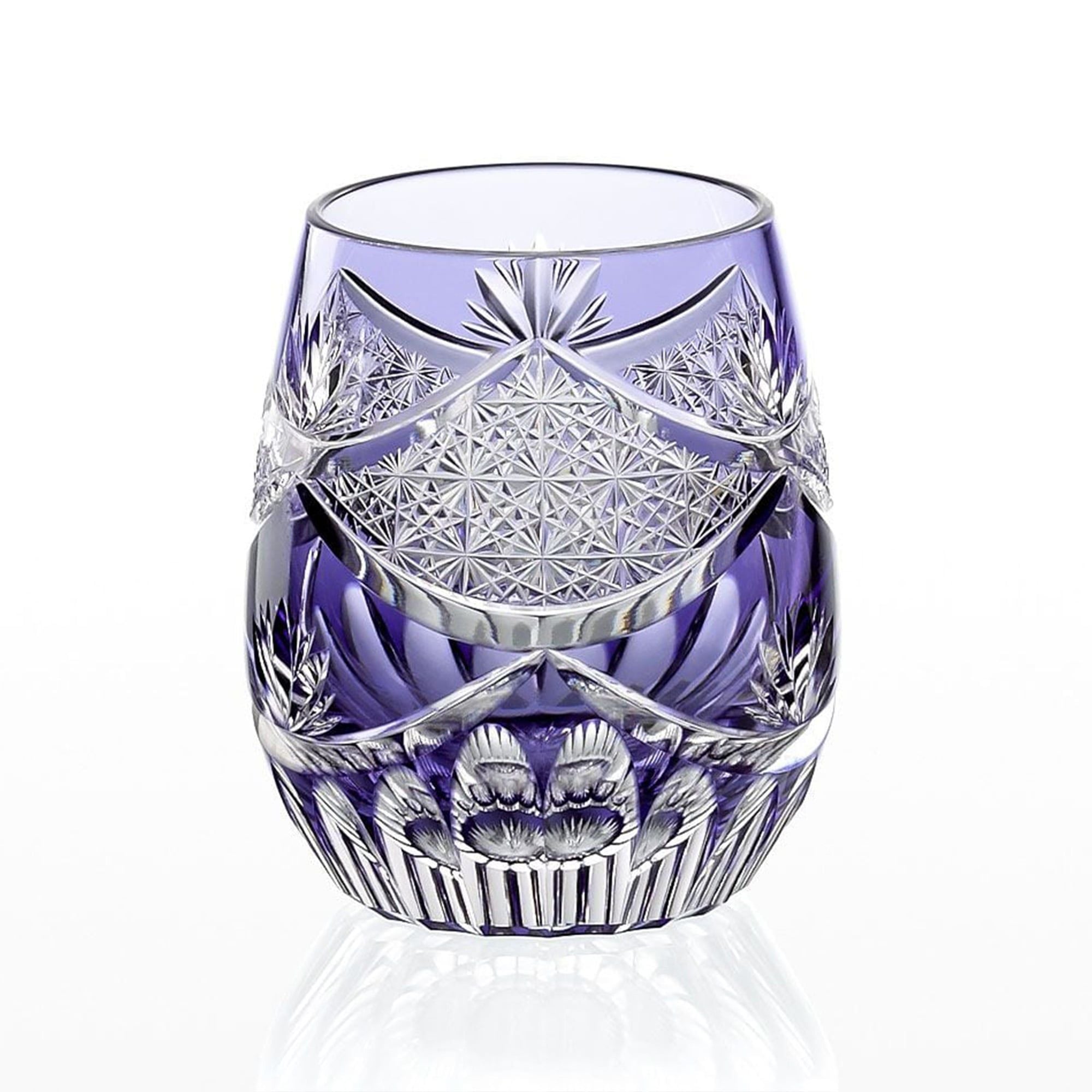  Ly pha lê rock glass Edo Kiriko "Yunagi" 250ml màu tím được chế tác bởi nghệ nhân Junichi Nabetani | Kagami Crystal T741 - 2836-CMP 