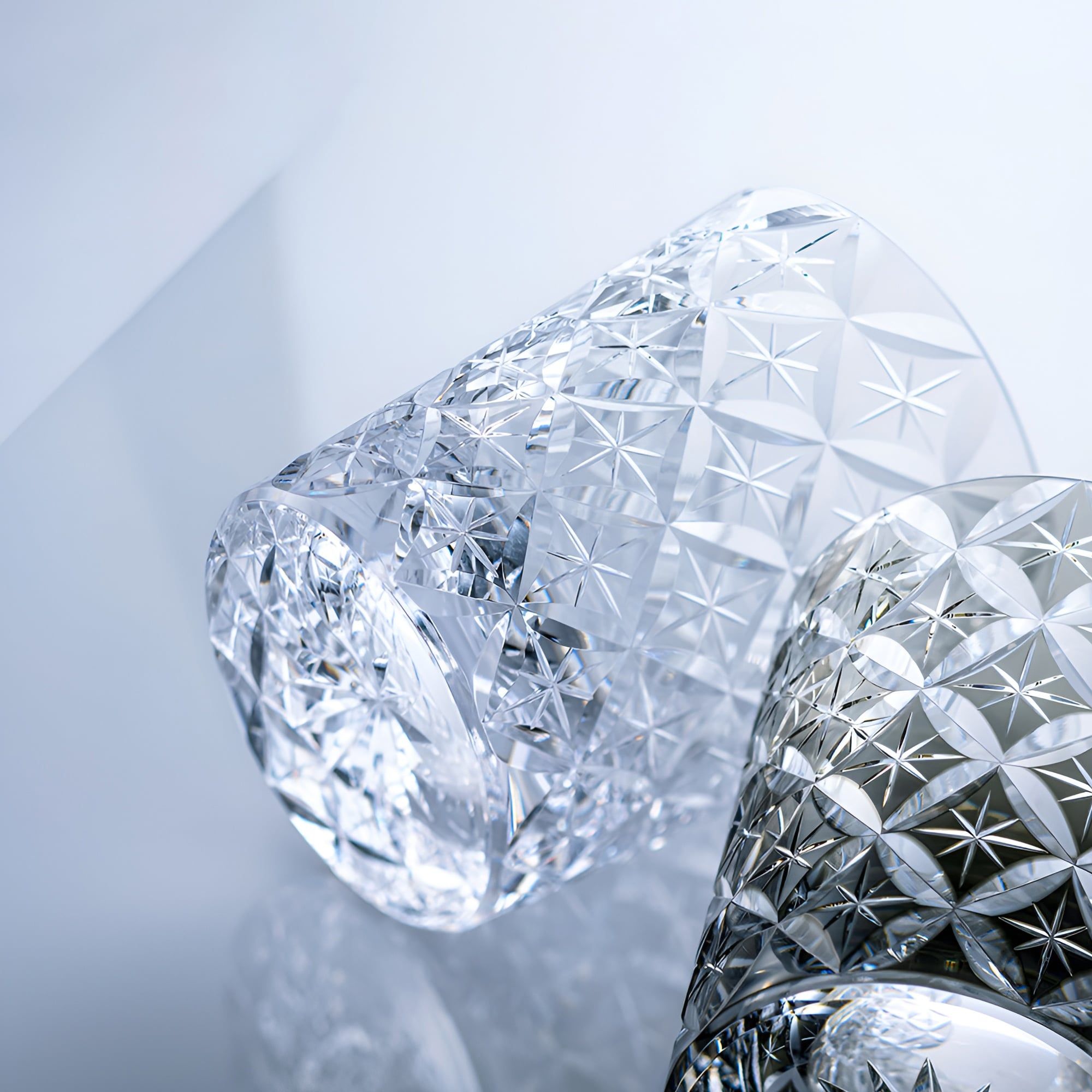  Ly pha lê rock glass họa tiết Edo Kiriko 'Shippo' 250ml được chế tác bởi nghệ nhân Satoshi Nabeya | Kagami Crystal T748 - 2834 