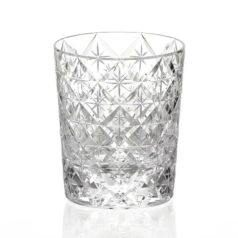  Ly pha lê rock glass họa tiết Edo Kiriko 'Shippo' 250ml được chế tác bởi nghệ nhân Satoshi Nabeya | Kagami Crystal T748 - 2834 