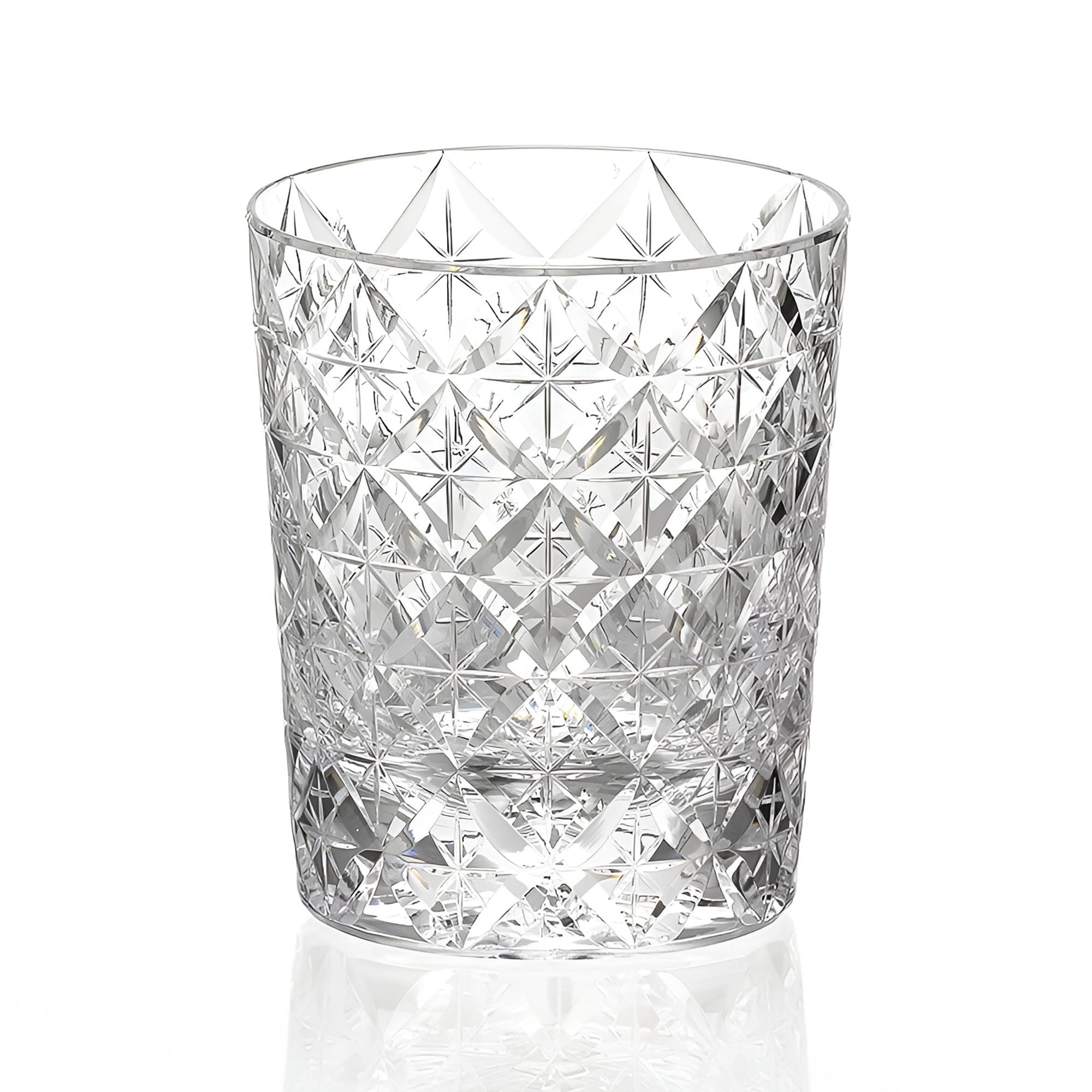  Ly pha lê rock glass họa tiết Edo Kiriko 'Shippo' 250ml được chế tác bởi nghệ nhân Satoshi Nabeya | Kagami Crystal T748 - 2834 