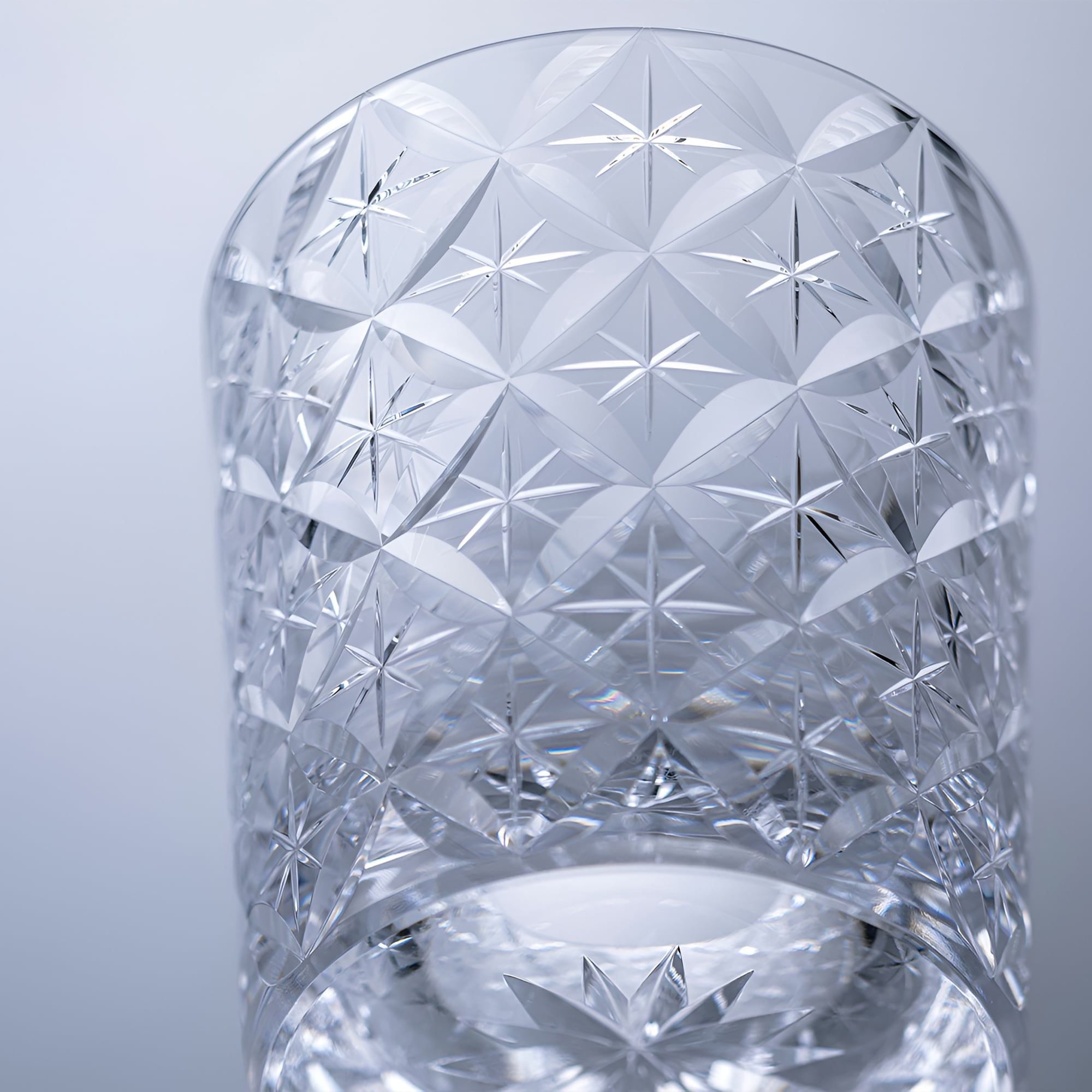  Ly pha lê rock glass họa tiết Edo Kiriko 'Shippo' 250ml được chế tác bởi nghệ nhân Satoshi Nabeya | Kagami Crystal T748 - 2834 