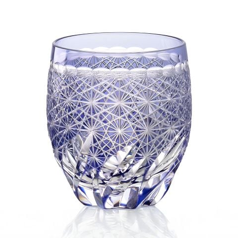  Ly pha lê rock glass họa tiết Edo Kiriko 'Fuga' 250ml màu tím được chế tác bởi nghệ nhân Hideaki Shinozaki | Kagami Crystal T775 - 3008-CMP 