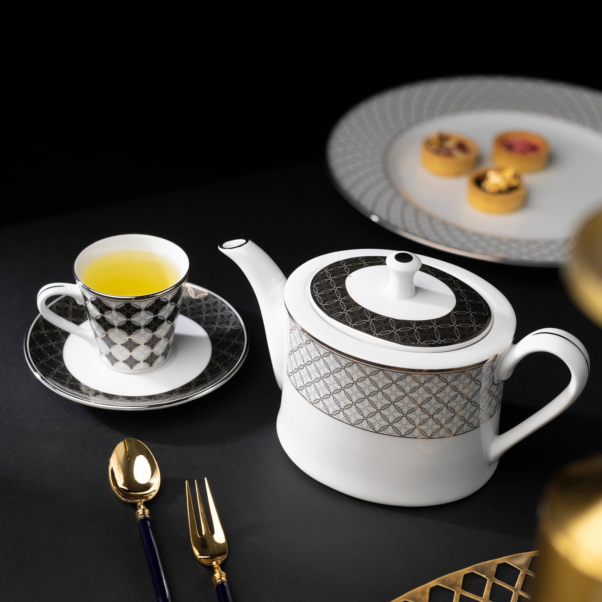  Chén (tách) uống trà, cà phê loại nhỏ dung tích 90ml kèm đĩa lót sứ trắng | City Table 1788L - T91168 