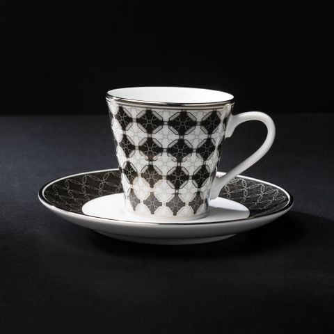  Chén (tách) uống trà, cà phê loại nhỏ dung tích 90ml kèm đĩa lót sứ trắng | City Table 1788L - T91168 