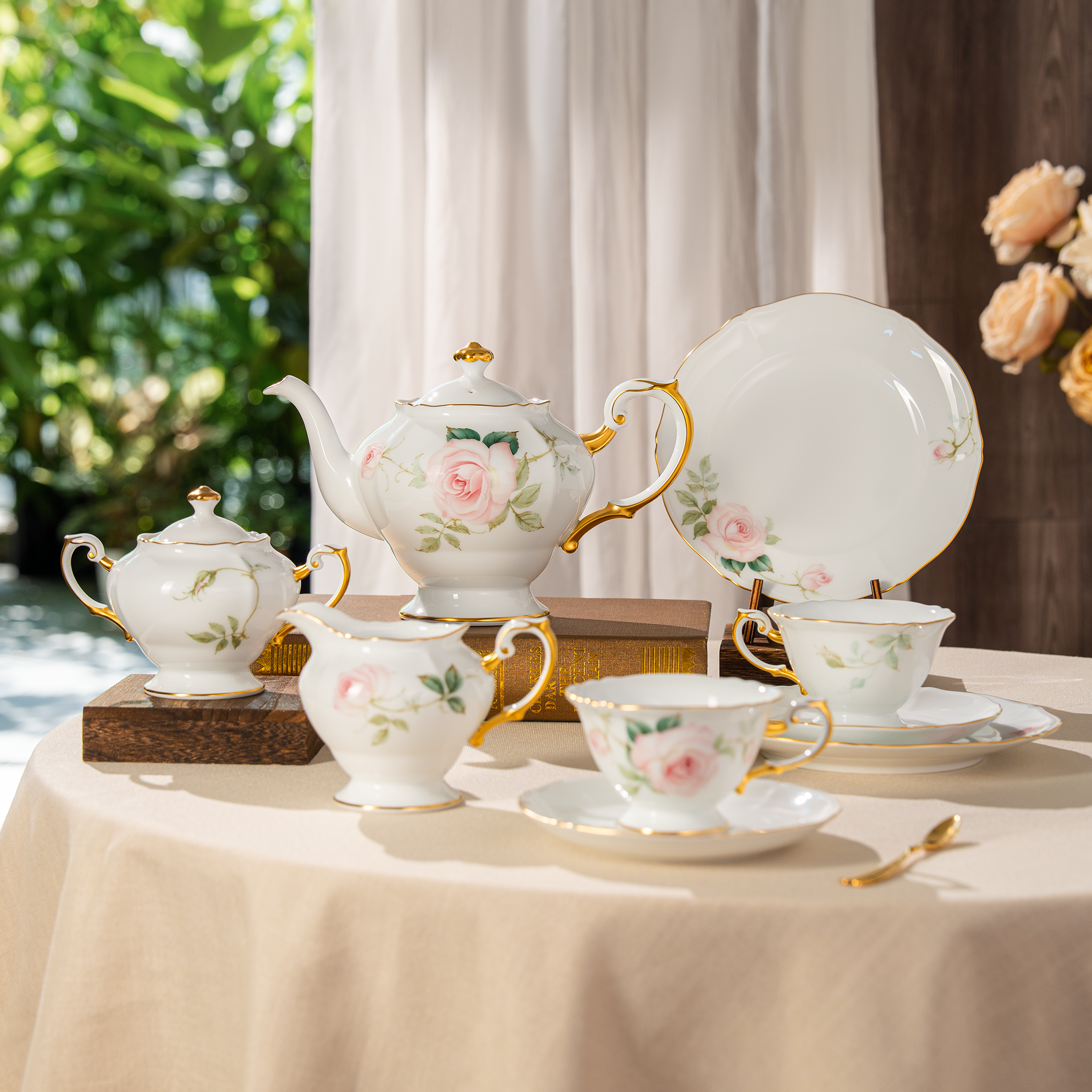  Bộ ấm chén uống trà 23 món sứ Nhật cao cấp | Fairy Rose 5701 - 70MJY 