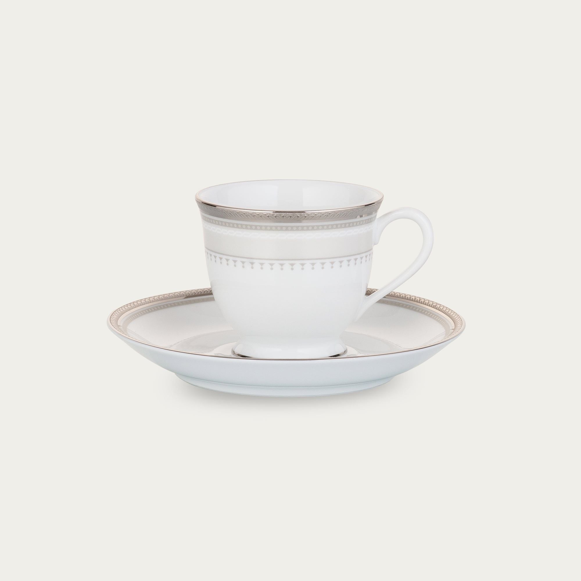  Chén trà (tách trà) nhỏ dung tích 90ml kèm đĩa lót sứ trắng | Glendonald Platinum 1713L - T91392 