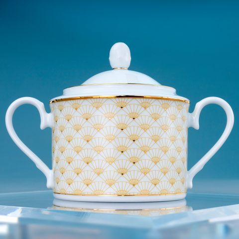  Bình (hũ) đường có nắp đậy dung tích 360ml sứ trắng | Trocadero Gold 1787L - 91027 