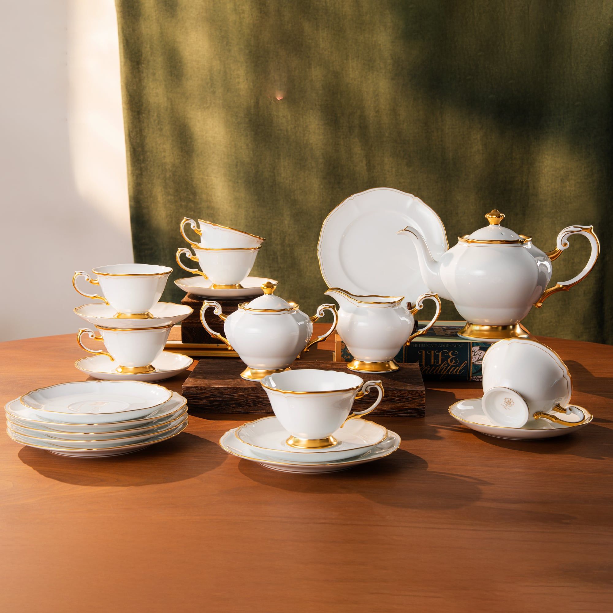  Bộ ấm chén uống trà 23 món sứ Nhật cao cấp | Okura White Masterpiece 1111 - 70MJ 