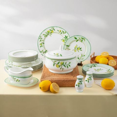  Bộ đĩa ăn kiểu Âu 22 món (cho 6 người) sứ xương | Sorrento Breeze 4990L - D024AN 