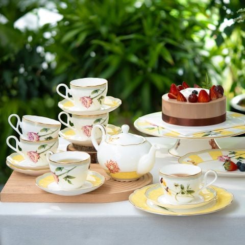  Bộ ấm chén uống trà 13 món (ấm 600ml, tách 250ml) sứ xương | Harvest Dream 4989L - T014M 