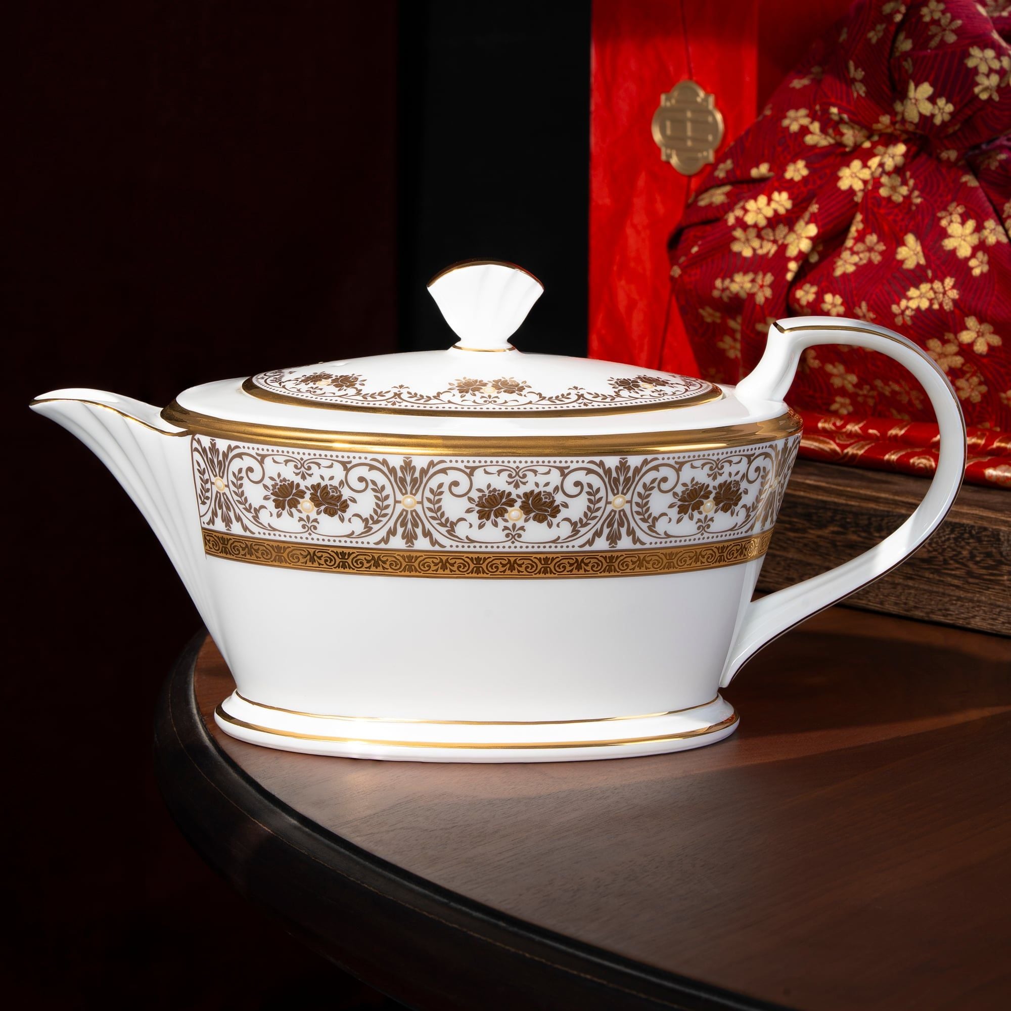  Bộ ấm chén trà (ấm 1.440ml, chén loe 220ml) 13 món sứ xương Nhật Bản | Georgian Palace 4858J - T014L 