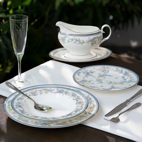  Bộ đĩa ăn kiểu Âu 22 món (cho 6 người) sứ xương | Jardin Fleuri 4910L - D024AN 