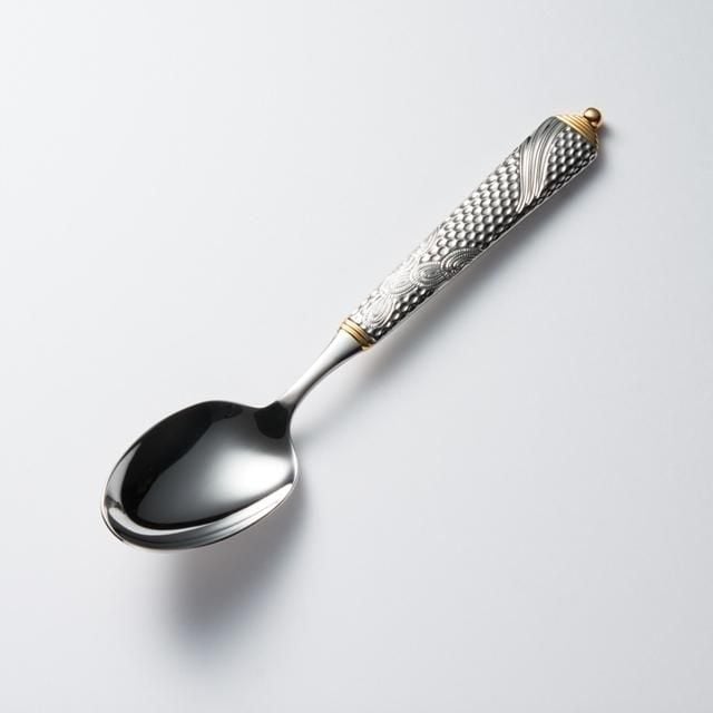  Muỗng (thìa) Dessert mạ vàng dùng cho món chính & món tráng miệng dài 183mm | Yamazaki Byzantine G/A YBYA - 11 