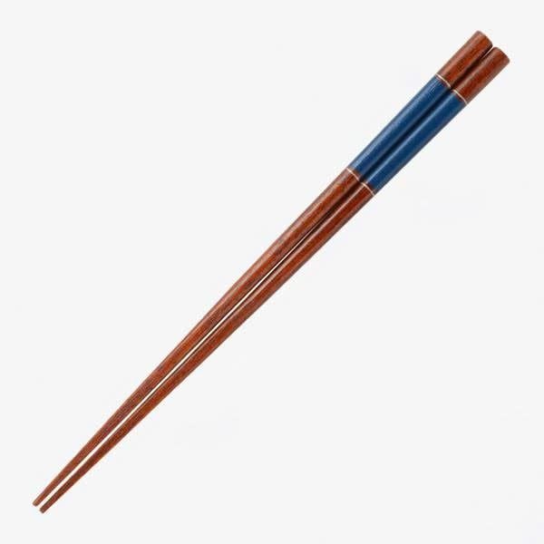  Đũa gỗ Nhật Genji (01 đôi) sơn mài viền xanh cobalt | Hyozaemon Chopstick 1115 - S-127 