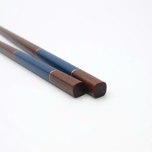  Đũa gỗ Nhật Genji (01 đôi) sơn mài viền xanh cobalt | Hyozaemon Chopstick 1115 - S-127 