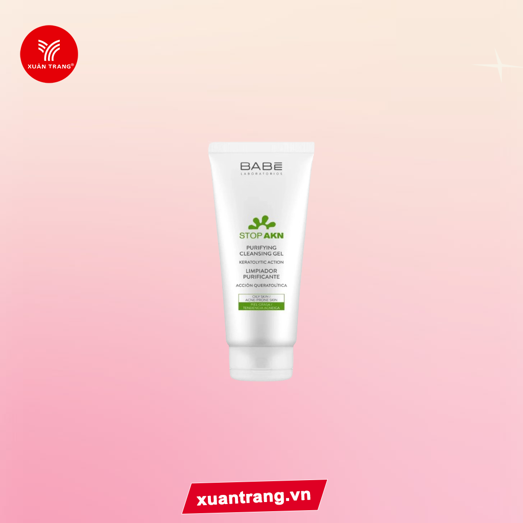 BABE_Sữa Rửa Mặt Cho Da Dầu Mụn Stop AKN Purifying Cleansing Gel 200ml