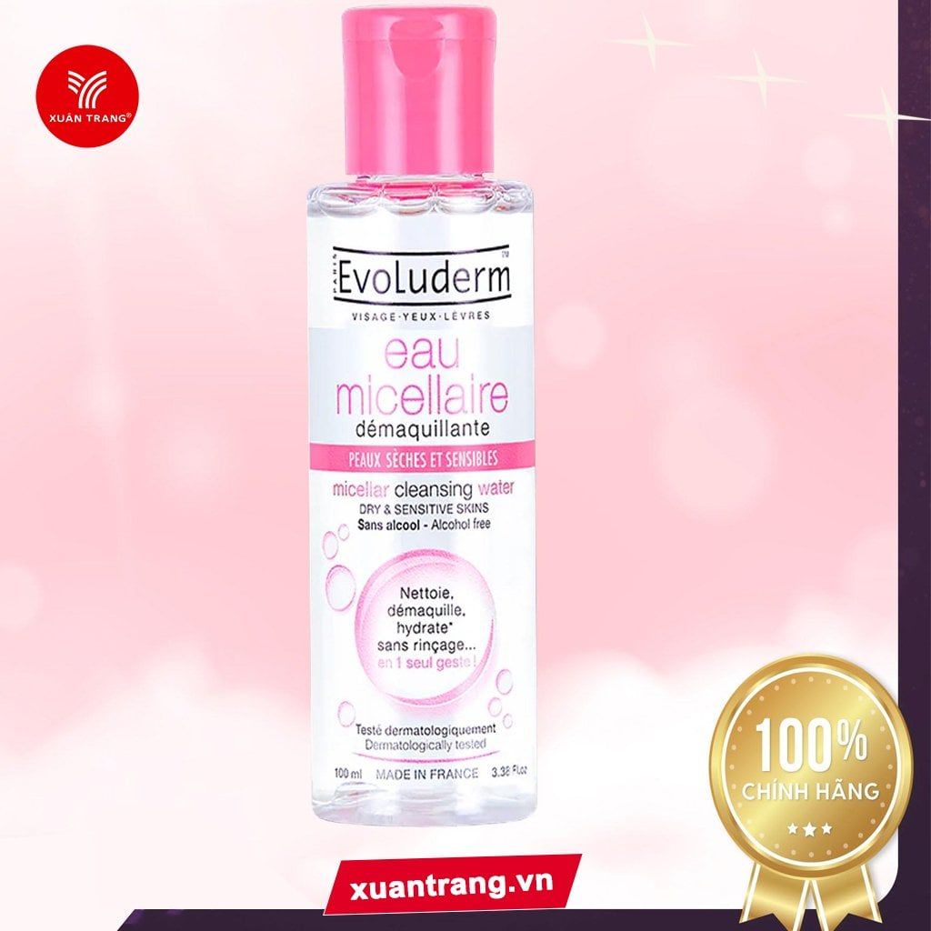 EVOLUDERM_Nước Tẩy Trang Pháp (Nắp Hồng) 500Ml