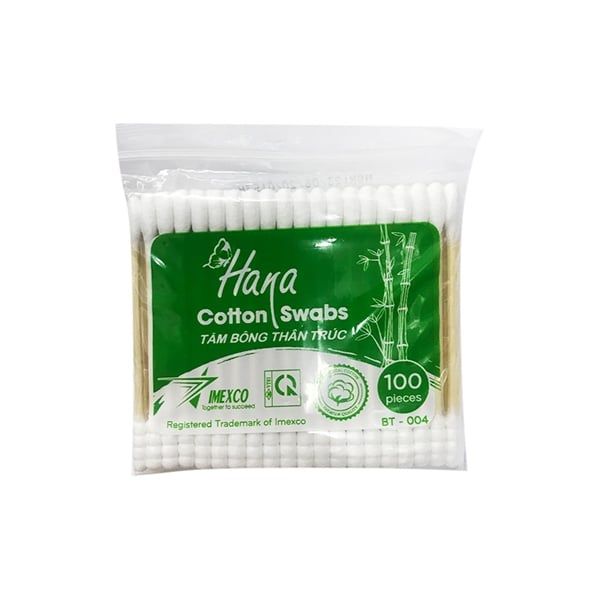 HANA_Tăm Bông Thân Trúc Xanh Lá 100 cây