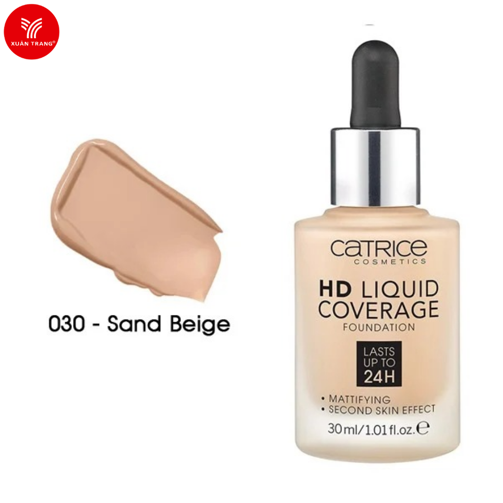 CATRICE_Kem Nền HD Liquid Coverage Foundation Lasts Up To 24H #030 Sand Beige 30Ml