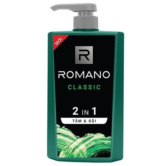 ROMANO_Tắm Gội Classic 2in1 650ml (xanh)