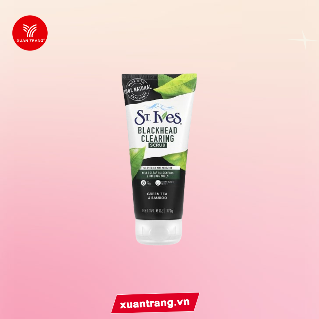 ST.IVES_Sữa Rửa Mặt Tẩy Tế Bào Chết Trà Xanh Và Than Tre 170G