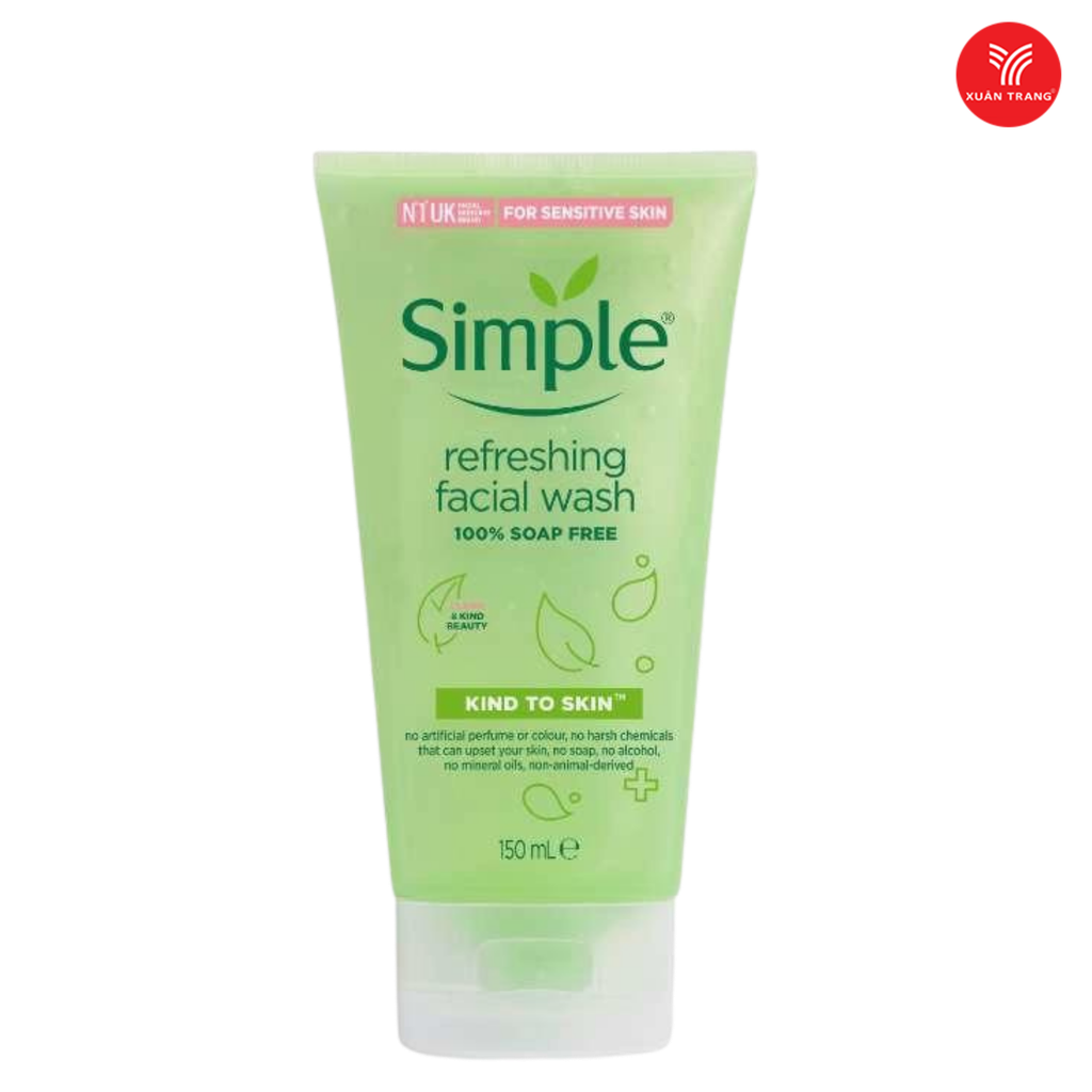 SIMPLE_Sữa Rửa Mặt Kind To Skin Refreshing Facial Wash Gel 150Ml