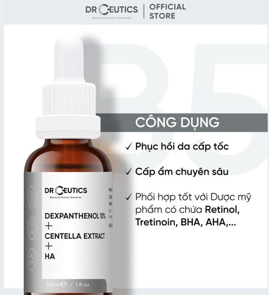 DRCEUTICS_Tinh Chất Phục Hồi Da B5 Dexpanthenol 10% + Centella Extract + HA 100ml
